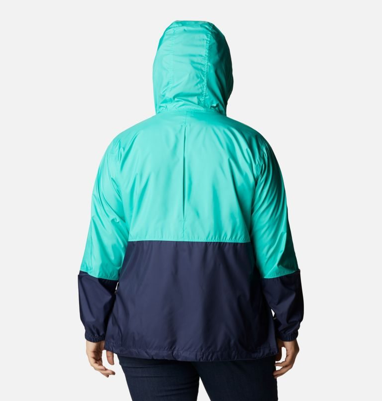 Jacheta Columbia Flash Forward Windbreaker Dama Turcoaz Bleumarin | Plus Size BYQ98Z71S